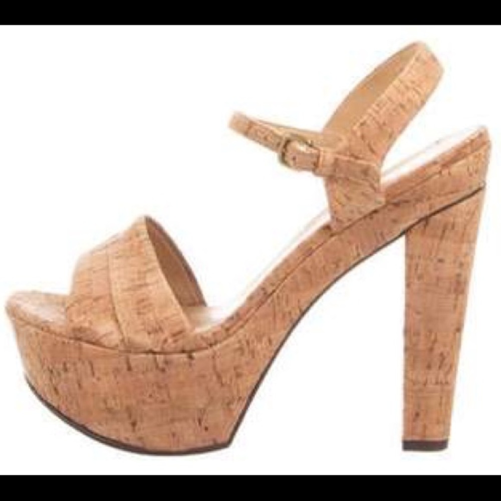 Stuart Weitzmann Cork Platform Sandals